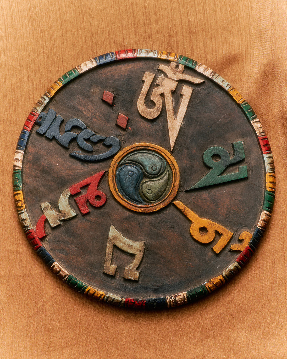 Bhutanese Hand-Carved Mani Prayer Plaque - Flamingo Estate