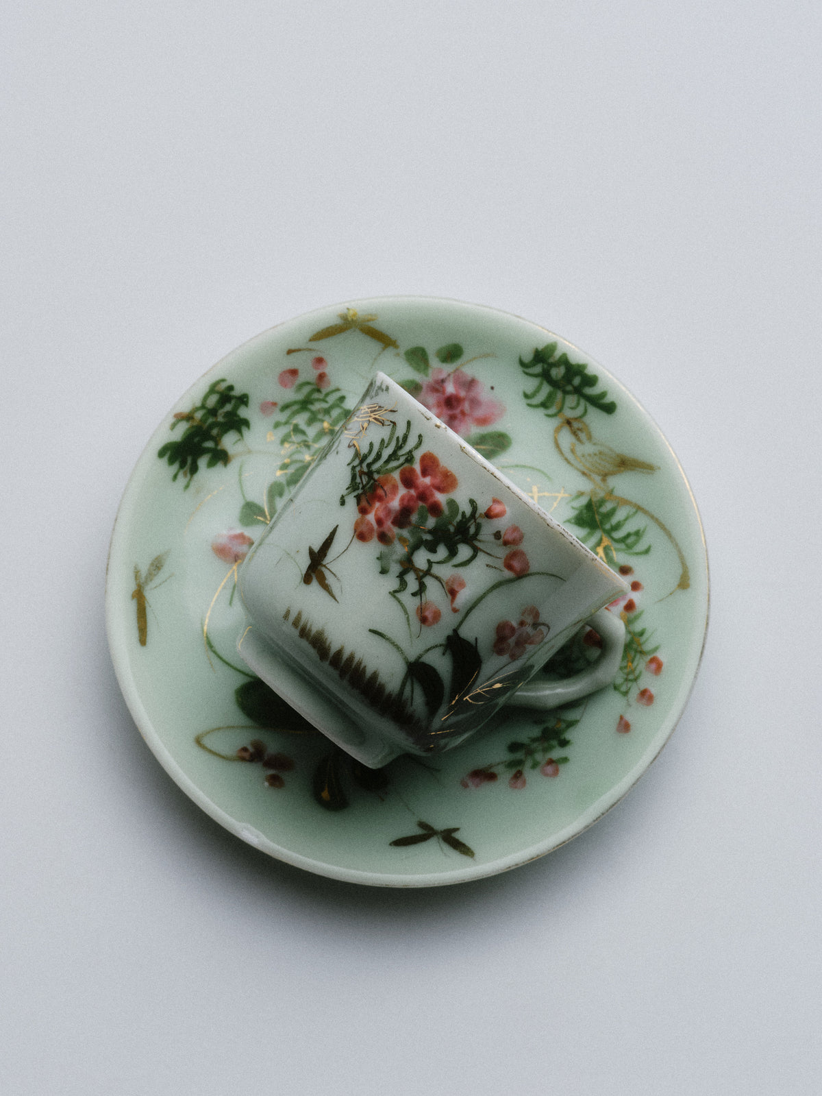 Japanese Porcelain Cup and Saucer - Flamingo Estate