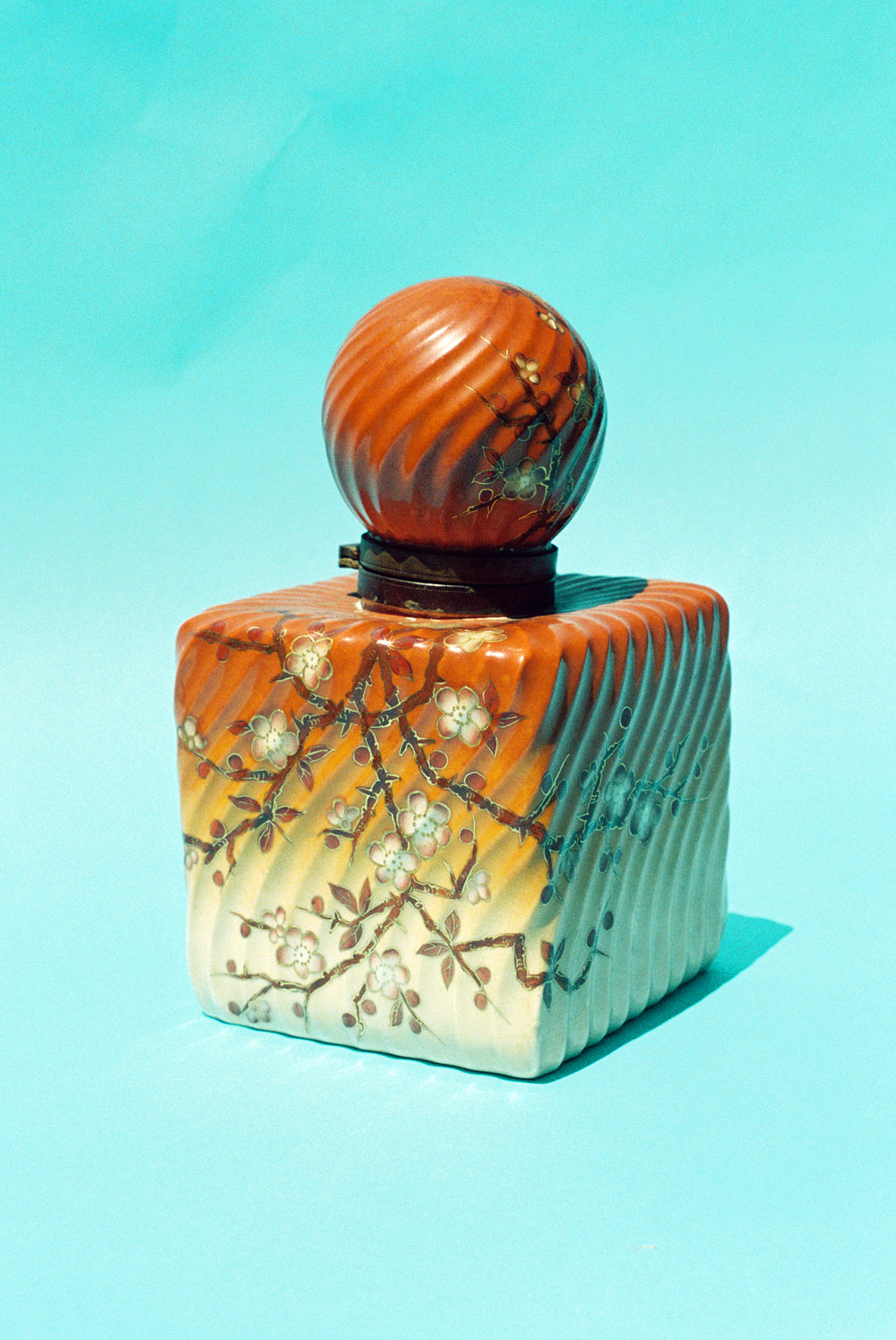 Large Japonisme Opaline Glass Inkwell, c. 1885