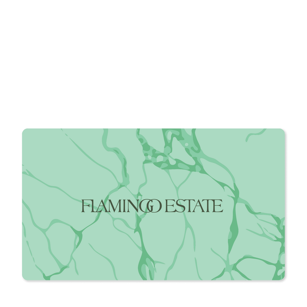 A rectangular, green marble-patterned card displays the text 