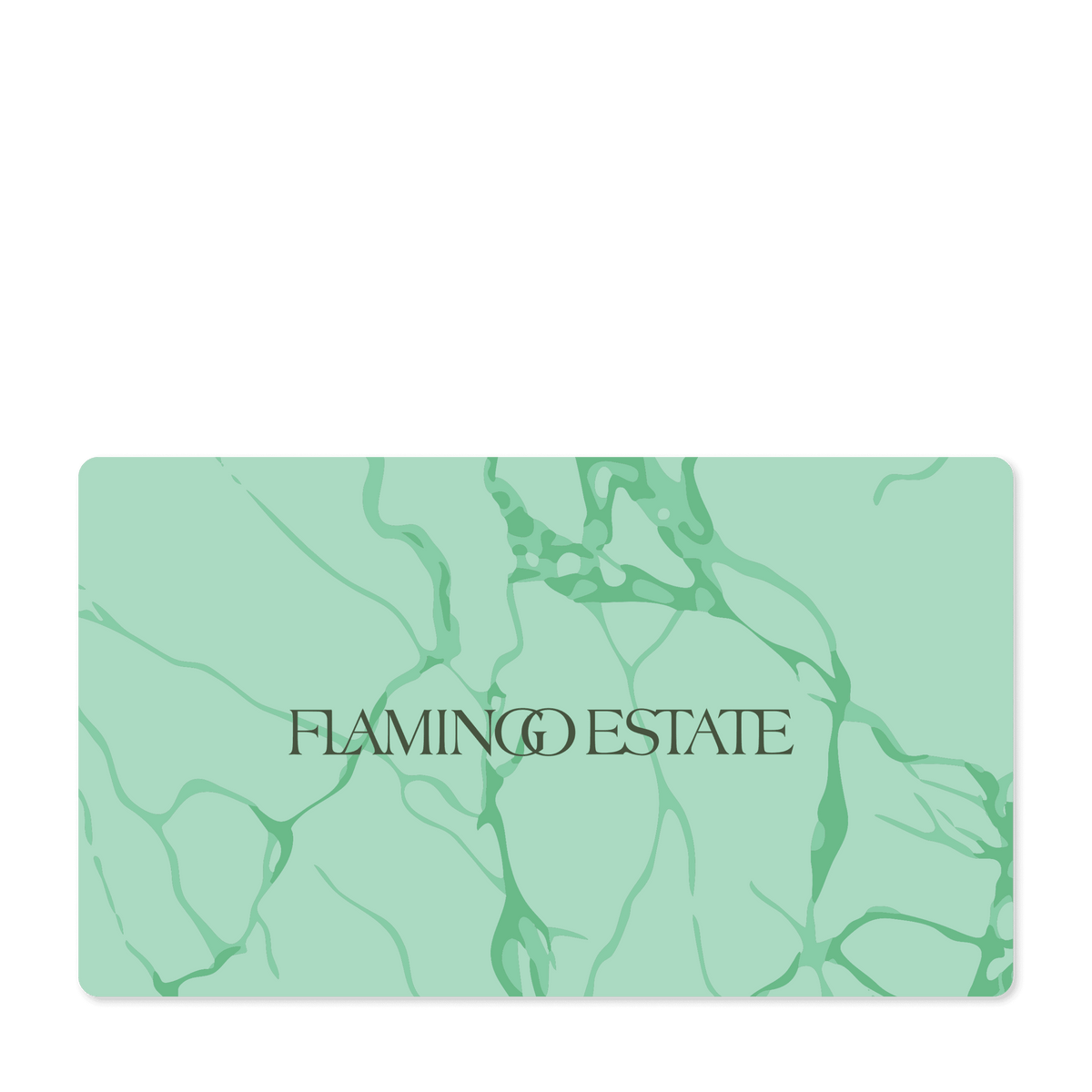 A rectangular, green marble-patterned card displays the text 
