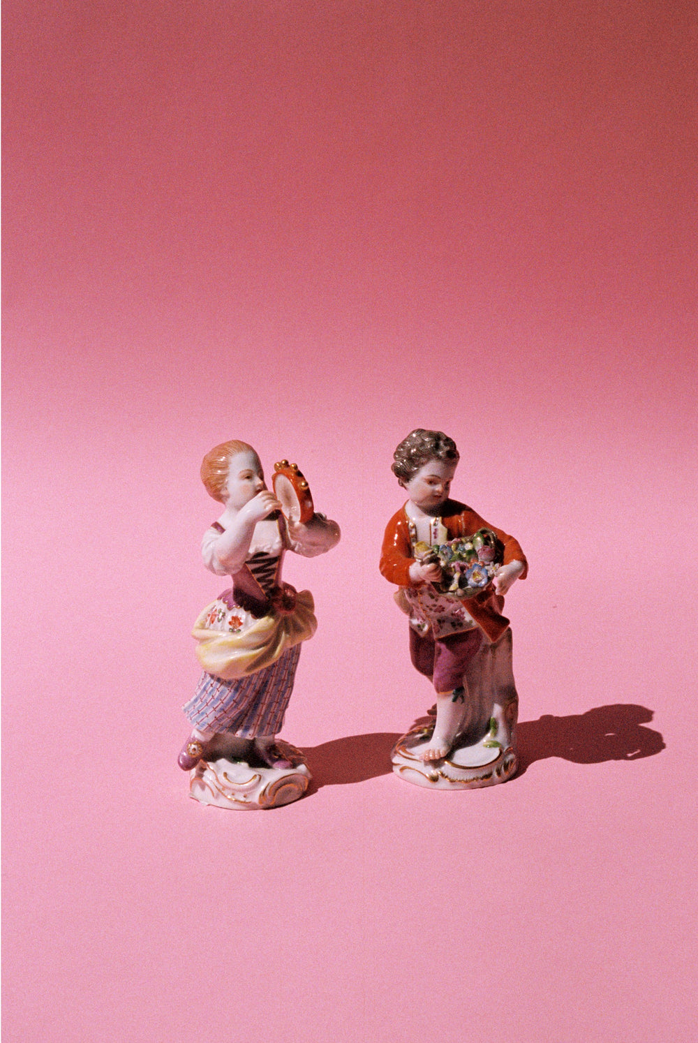 Pair of Meissen Gardener’s Children, after Johann Joachim Kaendler