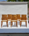 Set of 5 André Sornay Faceted-Back Side Chairs, Walnut, French Art Deco, circa 1930