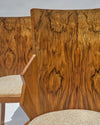 Set of 5 André Sornay Faceted-Back Side Chairs, Walnut, French Art Deco, circa 1930