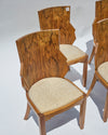 Set of 5 André Sornay Faceted-Back Side Chairs, Walnut, French Art Deco, circa 1930