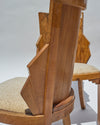 Set of 5 André Sornay Faceted-Back Side Chairs, Walnut, French Art Deco, circa 1930