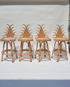 Set of 4 Vintage Bent Rattan 
