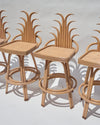 Set of 4 Vintage Bent Rattan 