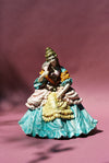 Vintage Italian Capodimonte-Style Porcelain Figurine, Seated Lady with Fan