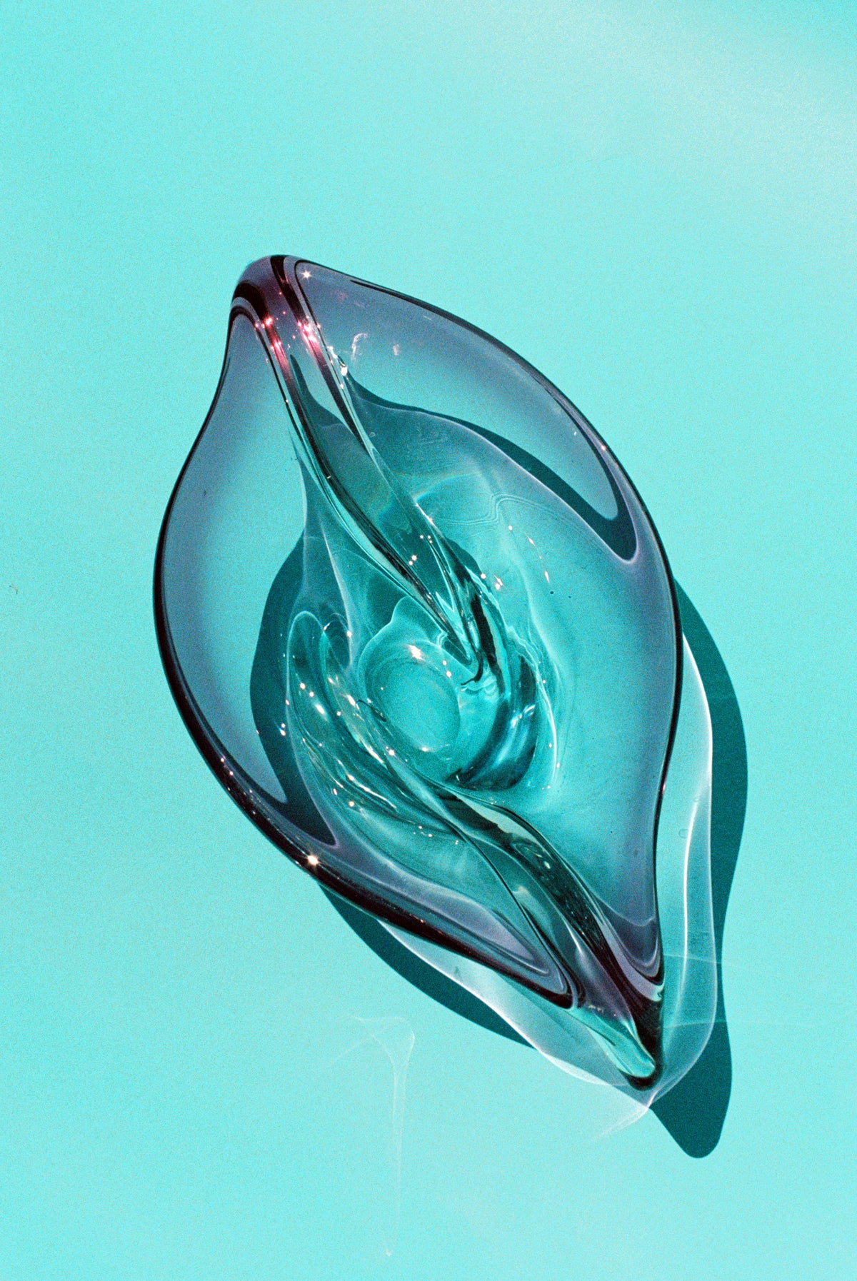 Large Murano Glass Centerpiece Bowl by Sommerso - Flamingo Estate