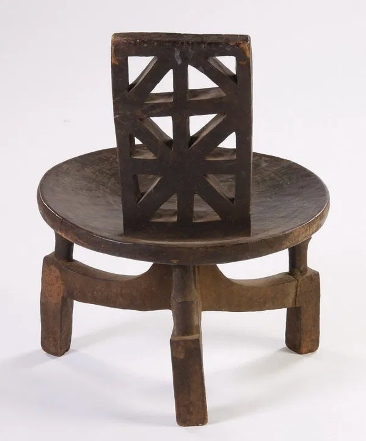 20th Century African Hand-Carved Tripod Chair